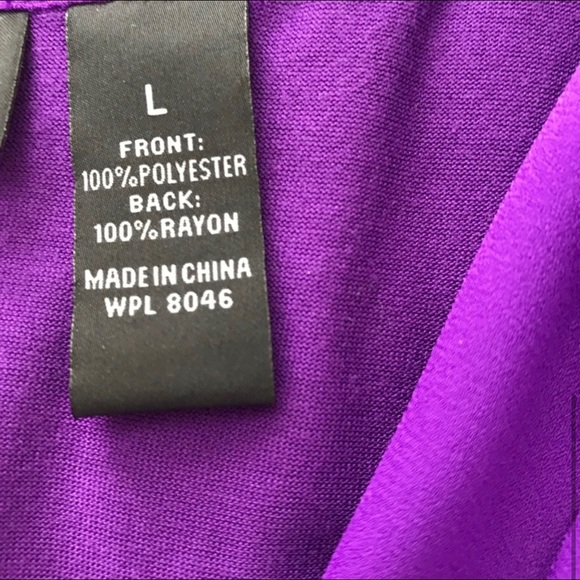 INC Purple Pull on Top/Blouse 2 Front Pockets, Sz L. - Picture 7 of 7